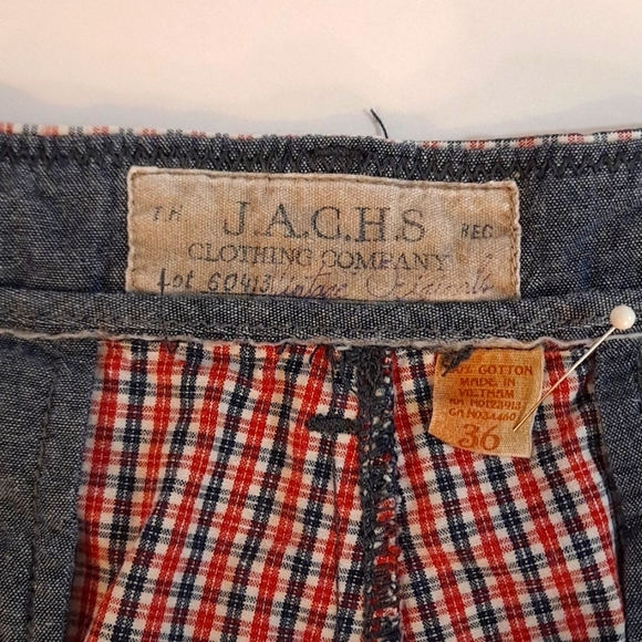 J.A.C.H.S Clothing men's shorts in 36 waist. Red, white and blue plaid. - Picture 3 of 5